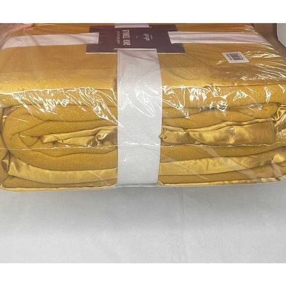 Martha Stewart Soft Fleece King Size Blanket, 108" x 90", Harvest Gold - Picture 6 of 10